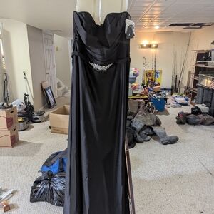 David's Bridal Black Strapless Dress